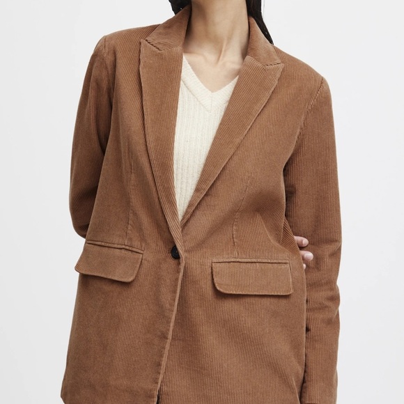 NWT b. Young BYDanna Toasted Coconut Corduroy Jacket - Picture 2 of 6